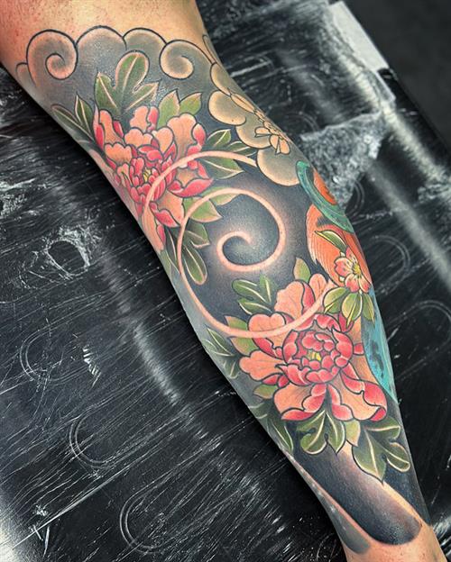 japanese leg sleeve tattoo